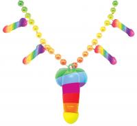 Rainbow Pecker Bachelorette Party Whistle Mardi Gras Beads